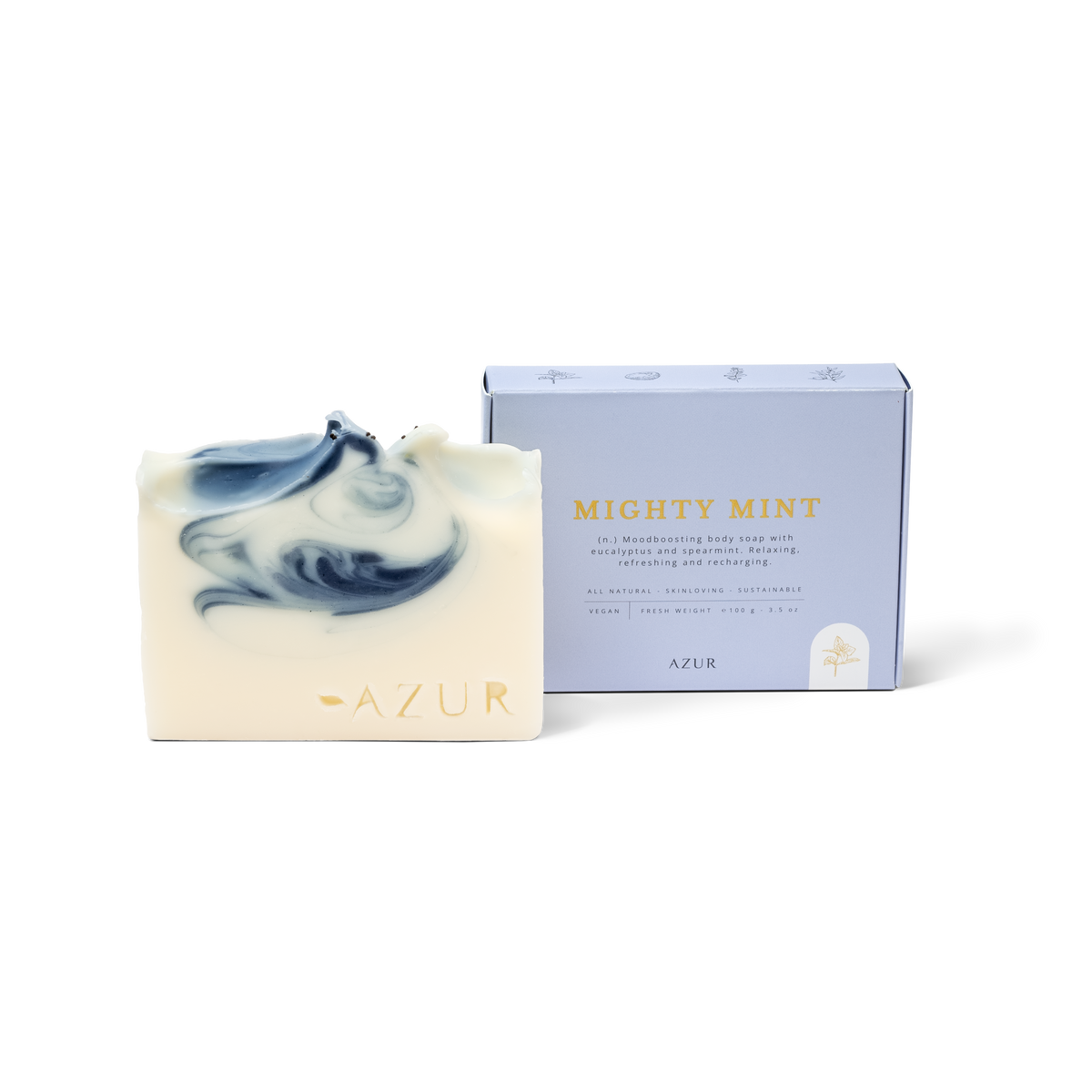 Prírodné telové mydlo Mighty Mint | Mäta & eukalyptus | 100 g