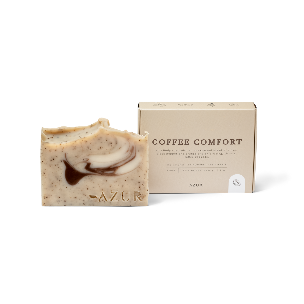 Prírodné telové mydlo Coffee Comfort | Káva & kakao | 100 g